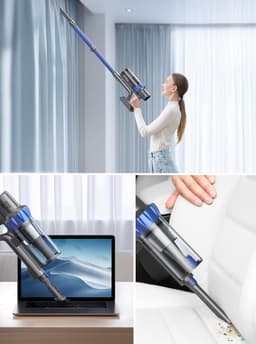 RFWR® Draadloze Stofzuiger 55 minuten Looptijd 450 W 38 kPa Krachtige Stofzuiger voor Dierenharen Tapijt Harde Vloeren — thumbnail 4