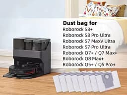 12x Stofzuigerzakken geschikt voor Roborock Q5+, Q5 pro + , Q7+ en Q7 Max+, S7 MaxV Ultra, S7 Pro Ultra, Q8+ max en pro, S8+ S8 Pro Ultra stofzakken zakken zuigstation — thumbnail 2