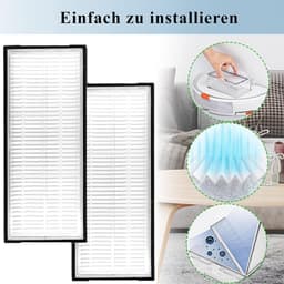 HEPA-filter en wasbare doekjes - geschikt voor Roborock T8/Q7+ / Q7 Max+ robotstofzuigers - reserveonderdelen - schoonmaken - huishoudelijk - set van 8 stuks (4 filters + 4 wasbare doekjes) — thumbnail 3