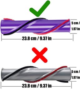 Cuhostki - Borstelwals Voor Dyson V8 - 1 Stuks - Vervangingsrolborstel - Paars - Compatibel Met V10/Total Clean - Direct Drive Schoonmaakborstel — thumbnail 3
