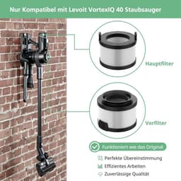 HEPA vervangingsfilters voor VortexIQ 40 accustofzuiger - set van 2 hoofdfilters en 4 reserveonderdelen — thumbnail 5