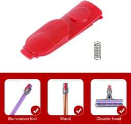 Dailygoody - Set van 2 veervergrendelingsknoppen - Reserveonderdelen Stofzuiger - Blauw - Geschikt voor Dyson V7 V8 V10 V11 V15 - Hoge kwaliteit en du... — thumbnail 2