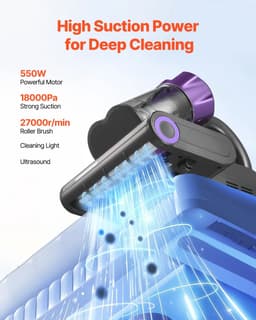 Norvia Handstofzuiger Met Verwarming En Ultrasoon - Stofzuiger Voor Bank En Matras - Diepe Reiniging Voor Allergenen Vuil En Stof — thumbnail 3