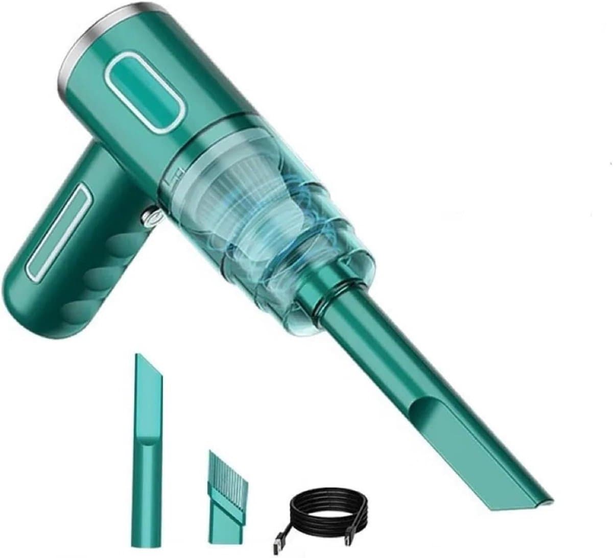 Draadloze Stofzuiger - Handstofzuiger Kruimeldief - Auto en Huis - Hoge Zuigkracht - 500ml Capaciteit - Groen — afbeelding 1