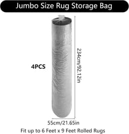 Opbergzakken Tapijt - Kunststof Zakken - Veilig Opbergen - Met Nylon Banden - 4 stuks 55x234cm - Transparant — thumbnail 5