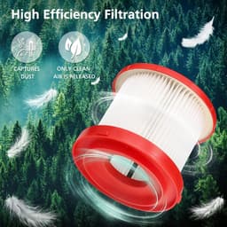 Filter - Vervangingsfilters voor nat- en droogstofzuigers 49-90-1900 - compatibel met Milwaukee draadloze stofzuigers - voor Milwaukee draadloze stofzuigers M18 0780-20 0880-20 — thumbnail 3