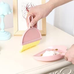 Mini stofferborstelset - Tafelreiniger - Bureau schoonmaken - Compact klikontwerp - 21 cm - Grijs — thumbnail 2