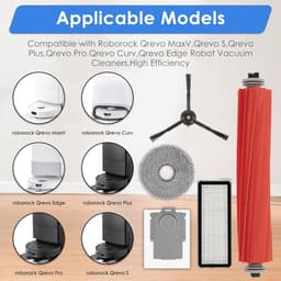 11 stuks accessoires - inclusief 1 Rolborstel, 2 Zwarte Zijborstels, 3 Stofzakken, 3 Filters, 2 Dweilpads - Voor Roborock P10pro ,P10s, P10S PURE,QRevo S,Qrevo Pro, Qrevo MaxV, QRevo Plus — thumbnail 2