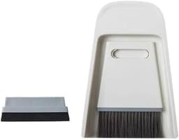 Stofblik en borstel - Mini bezemset - Bureau opruimen - Strak ontwerp - 3 stuks - Wit — thumbnail 1
