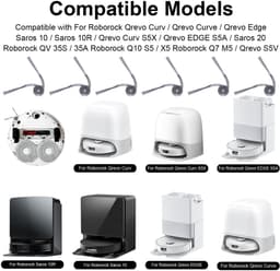 ZEYNOMAX- Zijborstels - Compatibel met Roborock Q Revo Curv/Edge - Vervangbare borstels - Efficiënte reiniging - Hoogwaardige kwaliteit - Eenvoudige installatie - Stofzuigerborstels — thumbnail 2