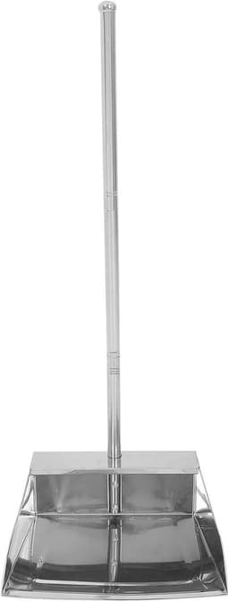 Stofblik met steel - Stoffer en blik - Efficiënt schoonmaken - Roestvrij staal - 73 cm - Zilver — thumbnail 1