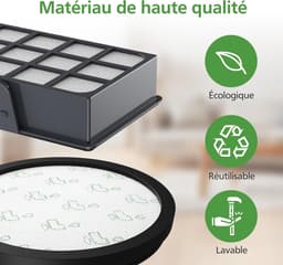 6 stuks filters - 3 lange filterelementen en 3 ronde filterelementen - compatibel met Rowenta Cyclonic X-Trem Power stofzuiger (RO69 XX) — thumbnail 4
