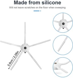NTHProducts - Vervangende Zijborstels - Perfecte Compatibiliteit - 8 Stuks - Hoogwaardige Silicone - Ideaal voor Roborock Stofzuigers - Voor Diverse Mo... — thumbnail 5
