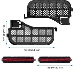 GELLDG 4 Stuks Vervangingsonderdelen geschikt voor Roborock S8 Pro Ultra en S8 MaxV Ultra - Waterfilter en Reinigingsborstels Set - Geschikt voor Huishoudelijke Apparaten in Huis, Kantoor en Hotel - Incl. 2 Waterfilters en 2 Borstels — thumbnail 2
