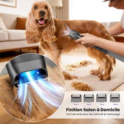 Draadloze Accustofzuiger 58 kPa met Dierenborstel en Haartrimmer – 75 Min Looptijd, LED-display, 6-traps Filtratie, Flexibele Slang, 1,6 L Stofreservoir — thumbnail 4