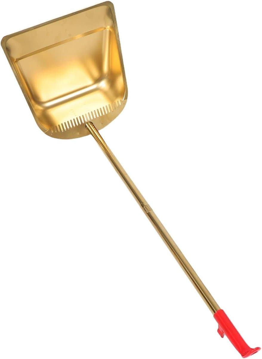 Stoffer en blik - Vuilnisschep - Efficiënt schoonmaken - Brede schepmond - 82 cm lang - Goud — afbeelding 1