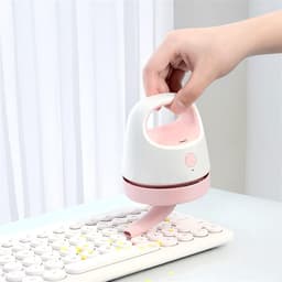 Handstofzuiger - Mini Stofzuiger - Bureau Schoonmaken - Draadloos en Draagbaar - 500 Gram - Lichtgrijs — thumbnail 2