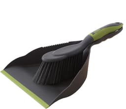 Kleine Bezem Stofpan - Reinigingsset Desktop - Bureau Schoonmaken - Gekartelde Rand - 11 cm Hoog - Wit — thumbnail 1