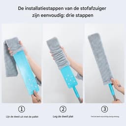 Platte Stofwisser - Onder Apparaat Reiniger - Stof Vrij Maken - Intrekbaar Ontwerp - 126 cm Lengte - Grijs — thumbnail 5