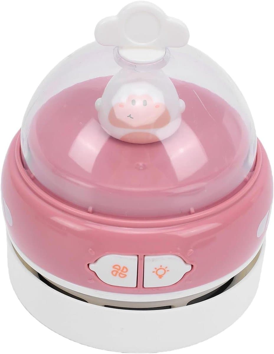 Desktopstofzuiger - Mini kruimeldief - Bureau schoonhouden - Geïntegreerd nachtlampje - 11.5 x 9 x 9 cm - Roze — afbeelding 1