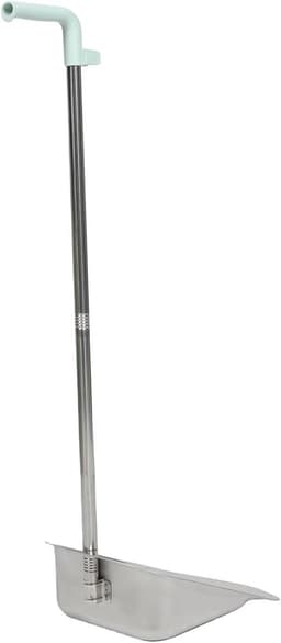 Stofblik met steel - Veegblik metaal - Staand schoonmaken - Roestvrij staal - 80 cm lengte - Zilver — thumbnail 1