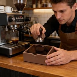 Vacuümmand Koffiedik - Afvalbak Espresso - Keuken Organiseren - Ruisonderdrukkende Technologie - 15 liter - Koffiekleurig — thumbnail 4