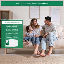 GELLDG Stofzuigeraccessoireset - 14-delige - Huishoudelijke apparaten - 12 Stofzakken + 2 Filters - Reuk- en slijtvast - Geschikt voor Vorwerk Kobold VK140 VK150 FP140 FP150 - Hoogrendement Microvezel Filterzakken — thumbnail 5