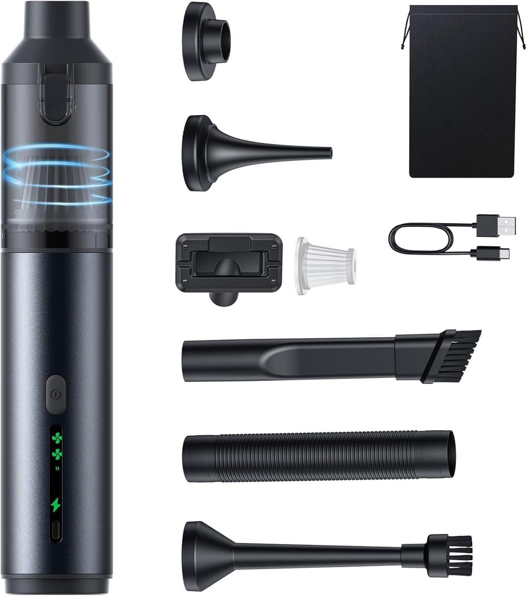 Draagbare Stofzuiger - Mini Stofzuiger - Auto Interieur Reinigen - Sterke Zuigkracht 16000 Pa - 6000 mAh Batterij - Grijs — afbeelding 1