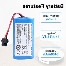 Krachtige 3400mAh 14.4V Vervangende Batterij voor Robotstofzuigers zoals Eufy RoboVac en Ecovacs Deebot, Geschikt voor Langdurig Gebruik en Betrouwbare Prestaties — thumbnail 4