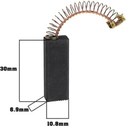 Dailygoods- Koolborstels 4 Stuks - 10,8 x 6,9 x 30,0 mm - Compatibel met Numatic Henry George - Vervangt Onderdeelnummer 220702 - Koolstof - Aanbevolen Vervanging - Motorborstels — thumbnail 5