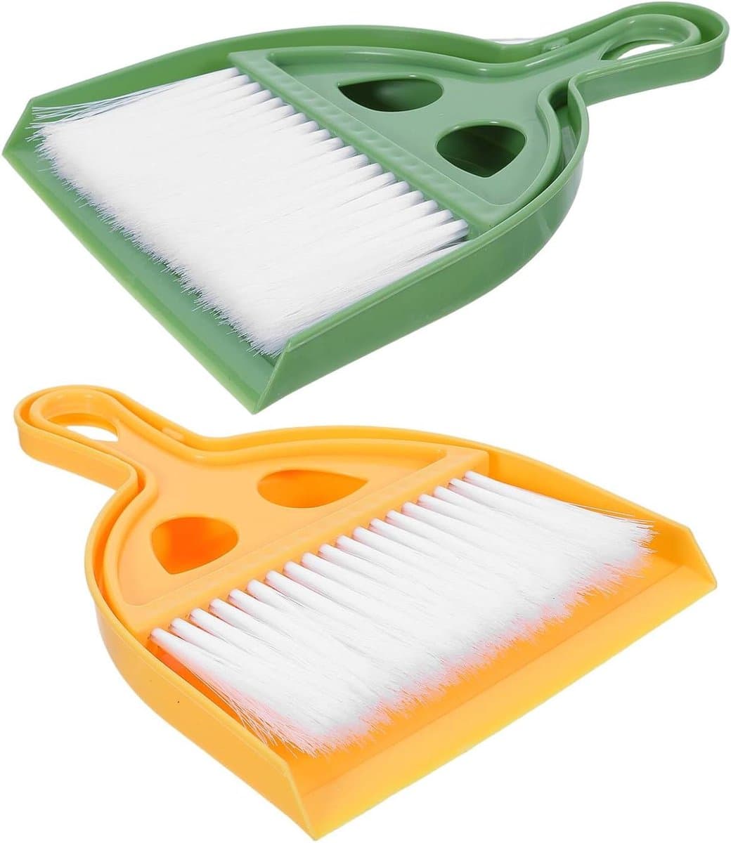 Stoffer en Bezem Set - Handbezem Stoffer - Bureau Schoonmaken - Compact en Draagbaar — afbeelding 1