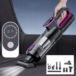 Kruimelzuiger - Stofzuiger - Draadloze Handstofzuiger - Instelbare stand op twee niveaus + LED-verlichting - Lange batterijduur - Met 6 Accessoires - Voor Auto, Huis & Kantoor - Krachtig & Compact — thumbnail 2