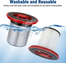 Vervangingsfilter - geschikt voor Bosch Unlimited Series 7 draadloze stofzuiger BKS711XXL - BBS711W - BBS712A - BCS711GB - BKS711MALL - 12040193 - wasbaar roestvrijstalen HEPA-filter — thumbnail 5