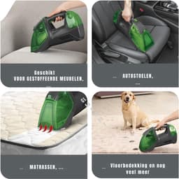 Nexvo® Tapijtreiniger Stofzuiger – Professionele Stoomreiniger – Draagbare Vlekkenreiniger - Groen - 40cm x 25cm x 17cm — thumbnail 2