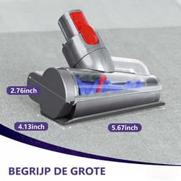 Schroefvormige klitvrije borstel - Voor Dyson Steelstofzuiger V7/ V8/V10/V11 - Mini Turbo Zuigmond - Verwijdert Dierenharen, Haren van Mensen en Huisstofmijt - niversele Stofzuigermond — thumbnail 2