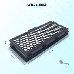 Actief HEPA Filter Geschikt voor Miele Classic Compact C1, Complete C2 & C3 - Vervangbare Stofzuiger Onderdelen - Zwart — thumbnail 3