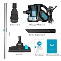 Steelstofzuiger met snoer - Steelstofzuiger - Stofzuiger - 18Kpa - 600W - Vloer - Tapijt - Auto - 1 liter - Reservoir - 6 m snoer — thumbnail 5