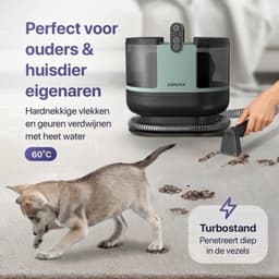 Tapijtreiniger – Vlekkenreiniger – Zetelreiniger – Bankreiniger – Autoreiniger – Verwarmingsfunctie tot 60°C – Dubbel Tanksysteem voor Hygiënisch Reiniging — thumbnail 2