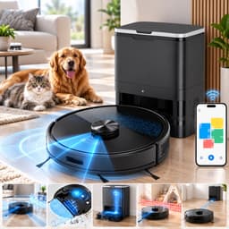 Lubluelu SL60 Max+ Robotstofzuiger met Dweilfunctie – 7500Pa – LDS Lasernavigatie – Automatisch Legen – App & Spraakbediening — thumbnail 2