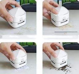 Kleine handzame stofzuiger - huishoudelijk draagbaar all-in-one draadloze mini tafelstofzuiger - Zonder batterij - 8*8*6cm — thumbnail 5