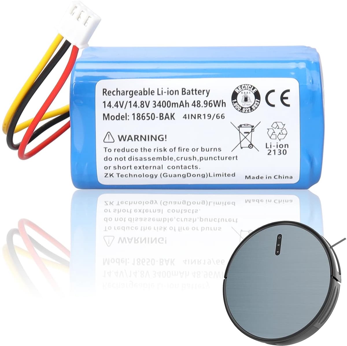 14.4V 3400mAh Vervangingsbatterij voor Diverse Stofzuigers — afbeelding 1