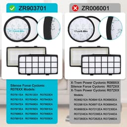 Casalora® 4 x stofzuigerfilter voor Rowenta Silence Force Cyclonic RO7649EA RO7689EA RO7647EA RO7663EA RO7676EA RO7681EA (model RO76xx) vervangfilter voor Rowenta Silence Force 4AAAA HEPA filterset voor — thumbnail 2