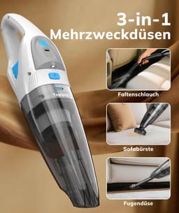 Handstofzuiger Draadloos 25000Pa – 8000mAh Accu – 45 Min Gebruiksduur – HEPA Filter – 600 ml Reservoir — thumbnail 5