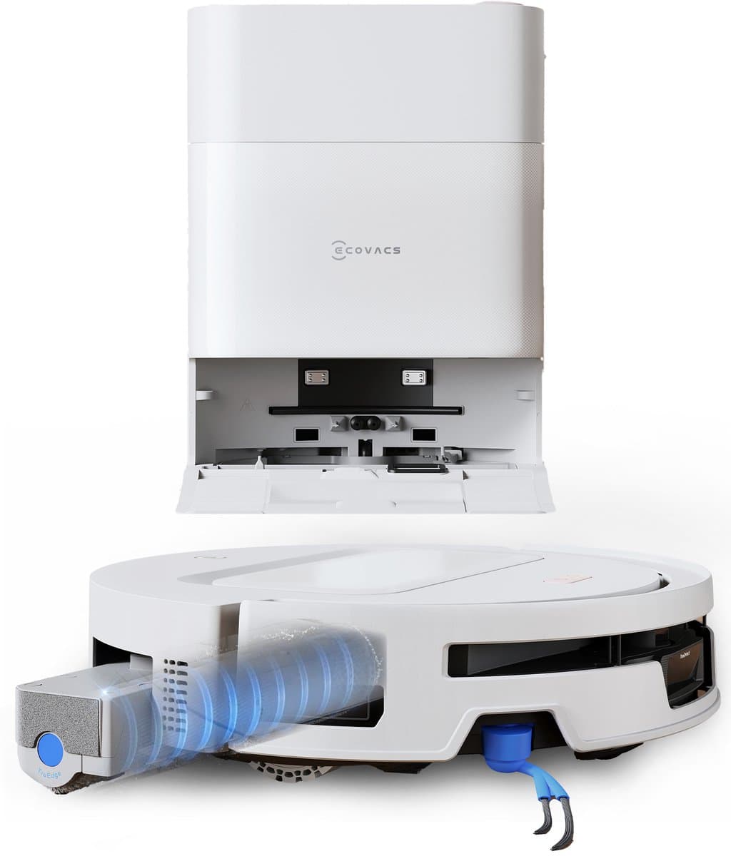 Ecovacs Deebot T90 Max Pro Omni – Robotstofzuiger Met Dweilfunctie – 40.000 Pa – 9,5 cm Ultradun – ZeroTangle 4.0 Anti-klit – Omni-Station – Wit — afbeelding 1