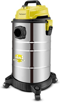Bidon stofzuiger - Nat droog - Grondig reinigen - Schakelfunctie ventilator - 30 liter reservoir - Rood roestvrij staal — thumbnail 2