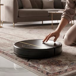 AG6100 Robotstofzuiger met Dweilfunctie - 120minuten - Met Oplaadstation - Robotstofzuigers - Huisdieren - met Dweil - Luxe Robotstofzuiger - Dweilrobot - Automatisch opladen - App of afstandsbediening te gebruiken - 2500Mah - Stripe Design — thumbnail 2