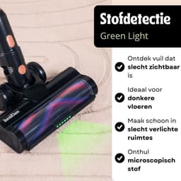 BambiClean Steelstofzuiger met extra Accu - Draadloos Zonder Zak - 30kPa Zuigkracht - LED Vuildetectie - Snoerloze Stofzuiger op Accu — thumbnail 4