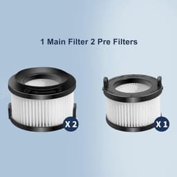 Compatibel vacuümfilter voor draadloze stofzuiger - inclusief hoofdfilter en 2 pre-filters - vervanging voor LEVOIT VortexIQ 40‑RF — thumbnail 5