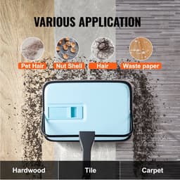 Handmatige tapijtreiniger, vloerreinigingsapparaat met 300 ml afvalbak, 17 cm reinigingsbreedte voor tapijten, dierenharen en stof, blauw — thumbnail 5