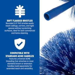 Ronde Duster - Zachte Borstels - Stof Verwijderen - Afgeronde Vorm - 17.8 cm Diameter - Blauw — thumbnail 2
